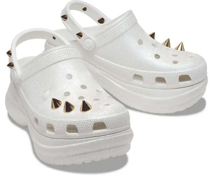 Crocs Crocs Classic Bae Glitter Stud Clog White Womens Clogs
