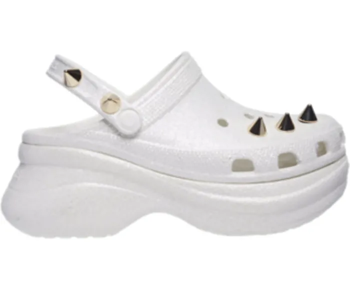 Crocs Crocs Classic Bae Glitter Stud Clog White Womens Clogs