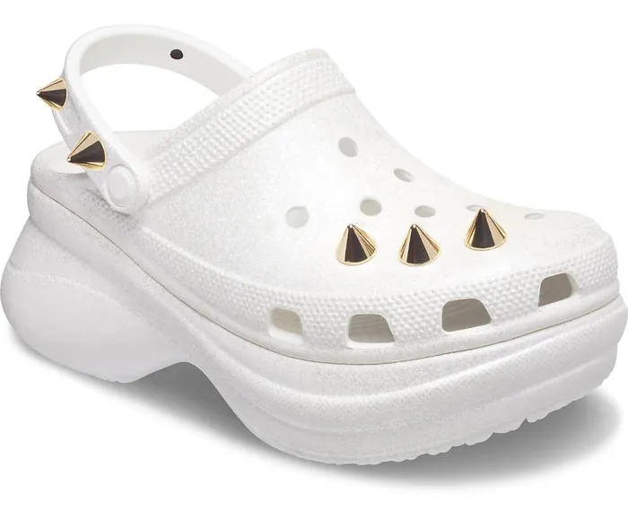Crocs Crocs Classic Bae Glitter Stud Clog White Womens Clogs