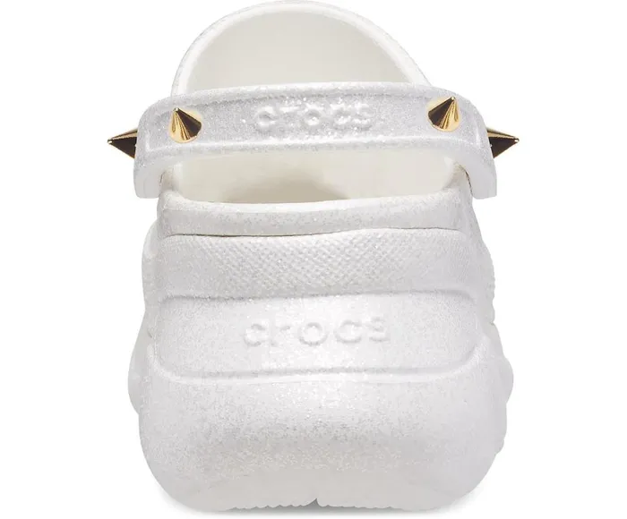 Crocs Crocs Classic Bae Glitter Stud Clog White Womens Clogs