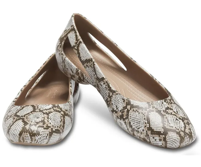 Crocs Crocs Sloane Graphic Flat Mushroom Womens Flats