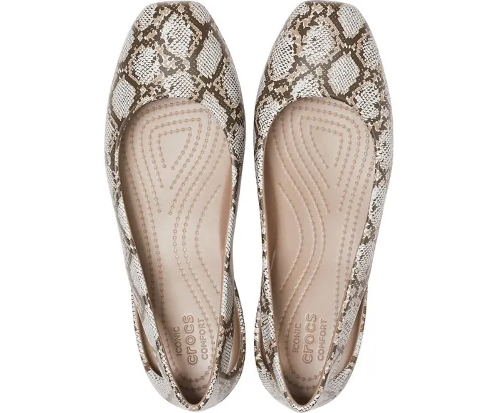 Crocs Crocs Sloane Graphic Flat Mushroom Womens Flats
