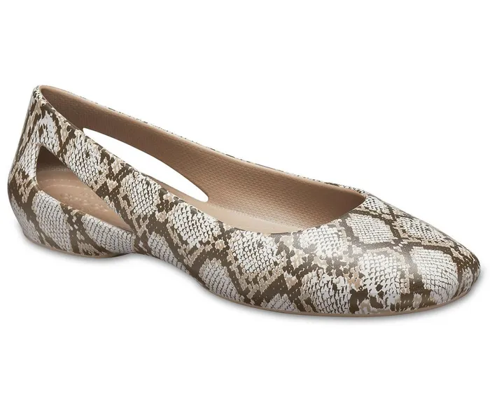 Crocs Crocs Sloane Graphic Flat Mushroom Womens Flats