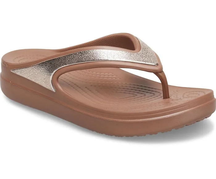 Crocs Crocs Sloane Shine Wedge Flip Bronze Womens FlipFlops