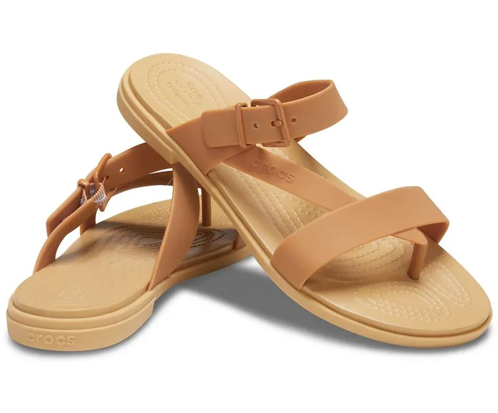 Crocs Crocs Tulum Toe Post Sandal Dark Gold Womens Sandals