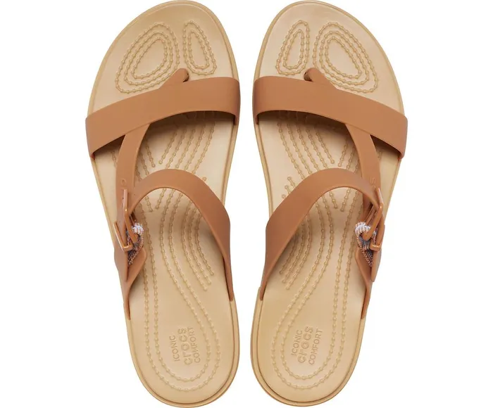 Crocs Crocs Tulum Toe Post Sandal Dark Gold Womens Sandals
