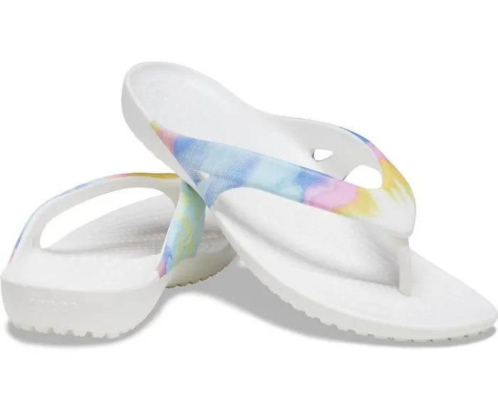 Crocs Kadee II Printed Flip Multi White Womens Sandals