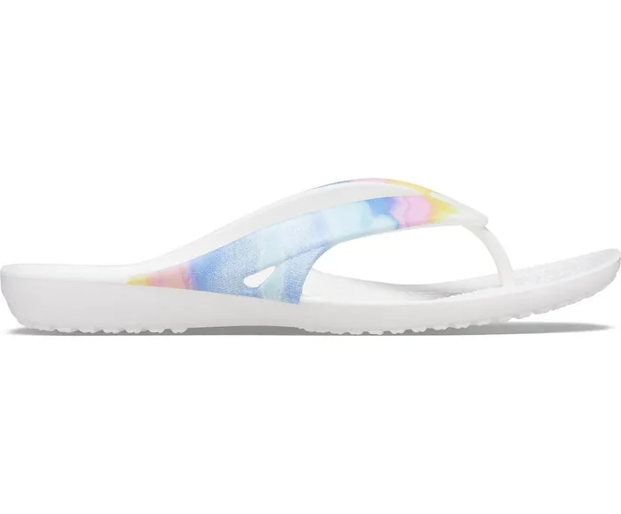 Crocs Kadee II Printed Flip Multi White Womens Sandals