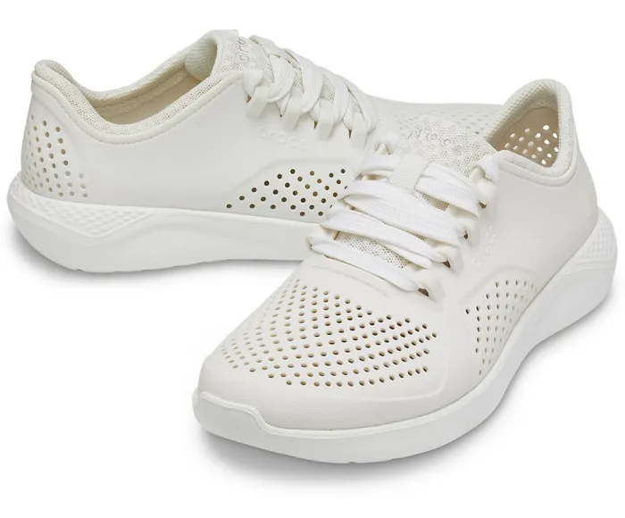 Crocs LiteRide Pacer Almost White Womens Sneakers
