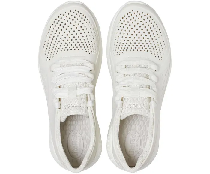 Crocs LiteRide Pacer Almost White Womens Sneakers