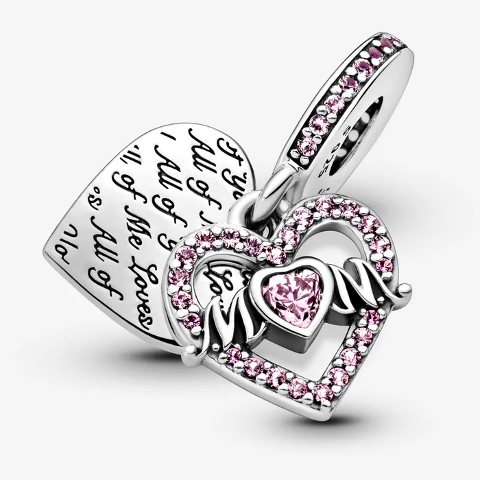 Dangle Charms Women Pandora Heart and Mum Dangle Charm
