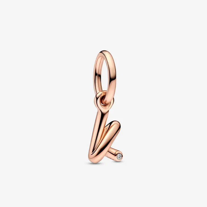 Dangle Charms Women Pandora Letter K Script Alphabet Dangle Charm
