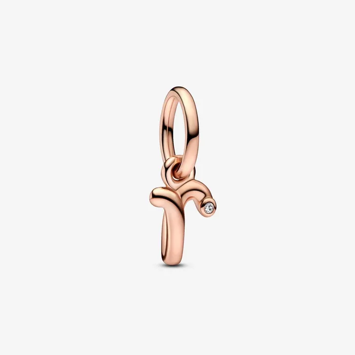 Dangle Charms Women Pandora Letter R Script Alphabet Dangle Charm