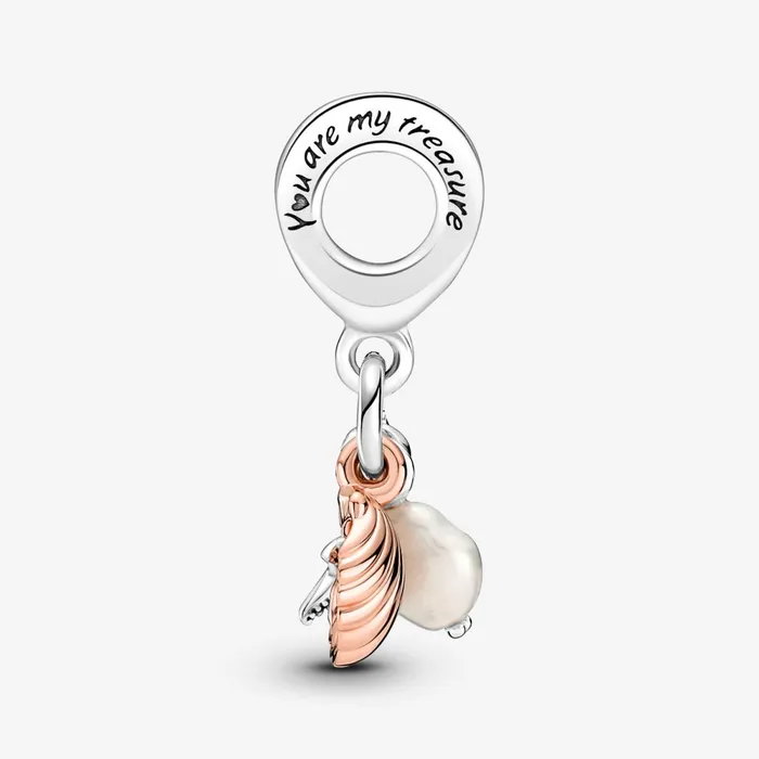 Dangle Charms Women Pandora Treated Freshwater Cultured Pearl Starfish and Shell Triple Dangle Charm