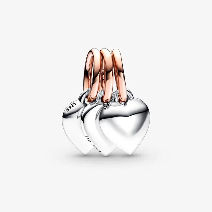 Dangle Charms Women Pandora Twotone Splittable Family Generation Of Hearts Triple Dangle Charm