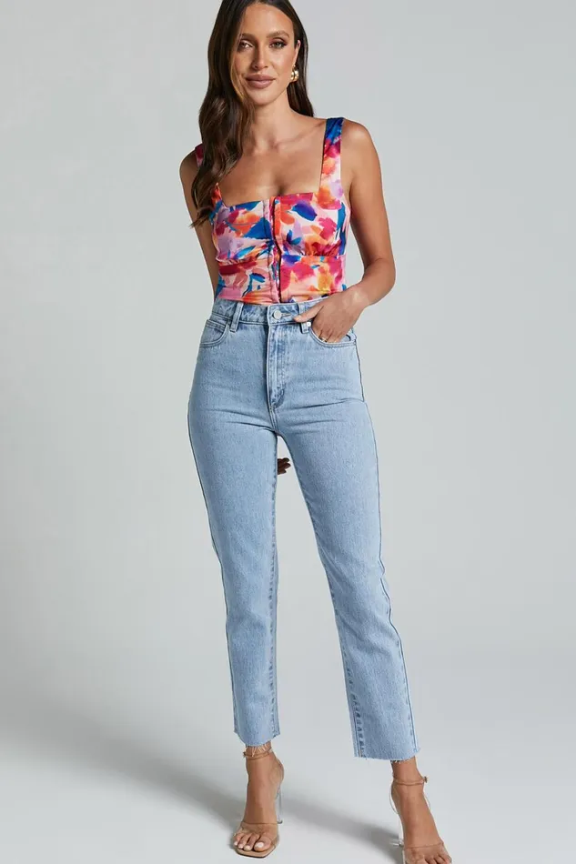 Davian Top 8211 Wide Strap Straight Neck Corset In Multi Women Showpo Tops