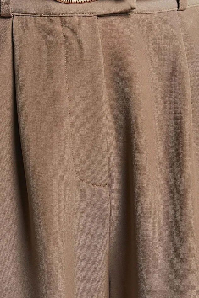 Delailah Pants 8211 Tailored High Waisted Pleat Front Tapered Leg In Cappuccino Women Showpo Pants