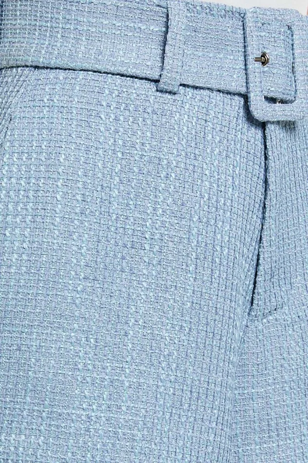 Delilah Shorts 8211 High Waist Belted A Line Tweed Shorts In Blue Women Showpo Shorts