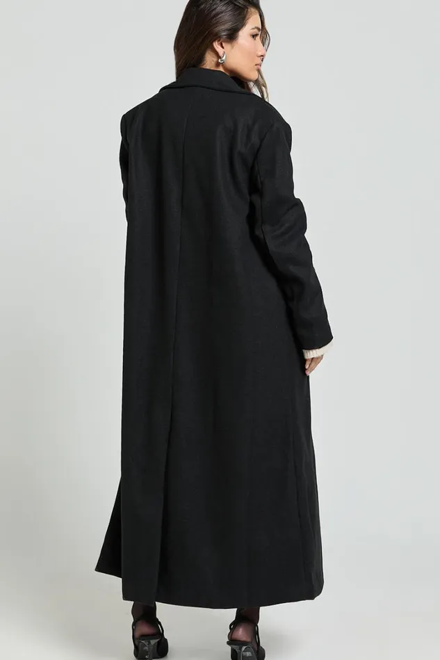 Demi Coat 8211 Long Lined Coat In Black Women Showpo Jackets and Coats