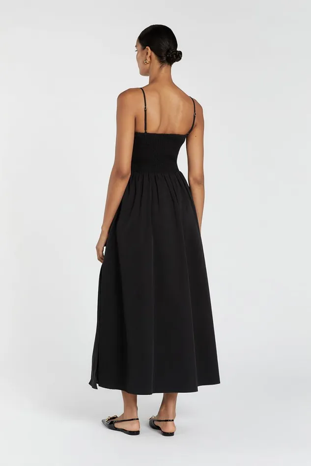 DISSH Event Dresses MILANO BLACK COTTON MIDI DRESS 8211 Women
