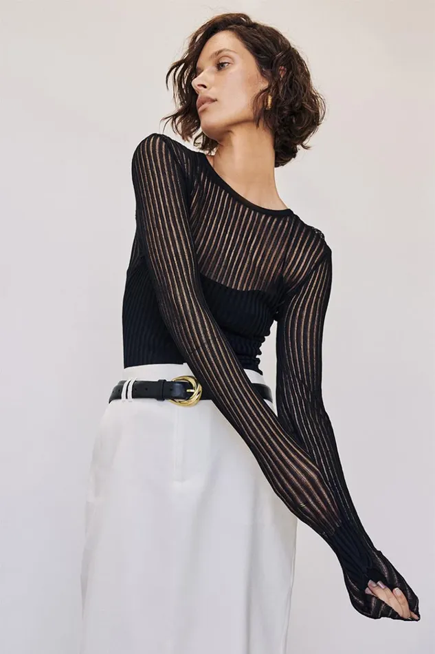 DISSH Knitted JOVIE BLACK LONG SLEEVE TOP 8211 Women