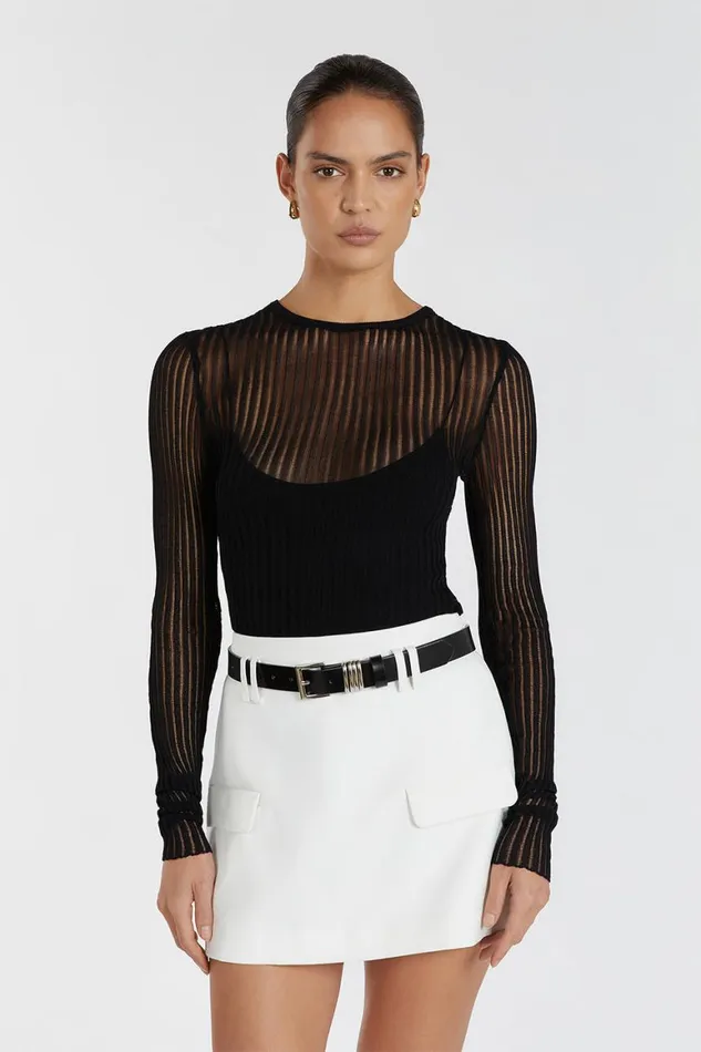 DISSH Knitted JOVIE BLACK LONG SLEEVE TOP 8211 Women