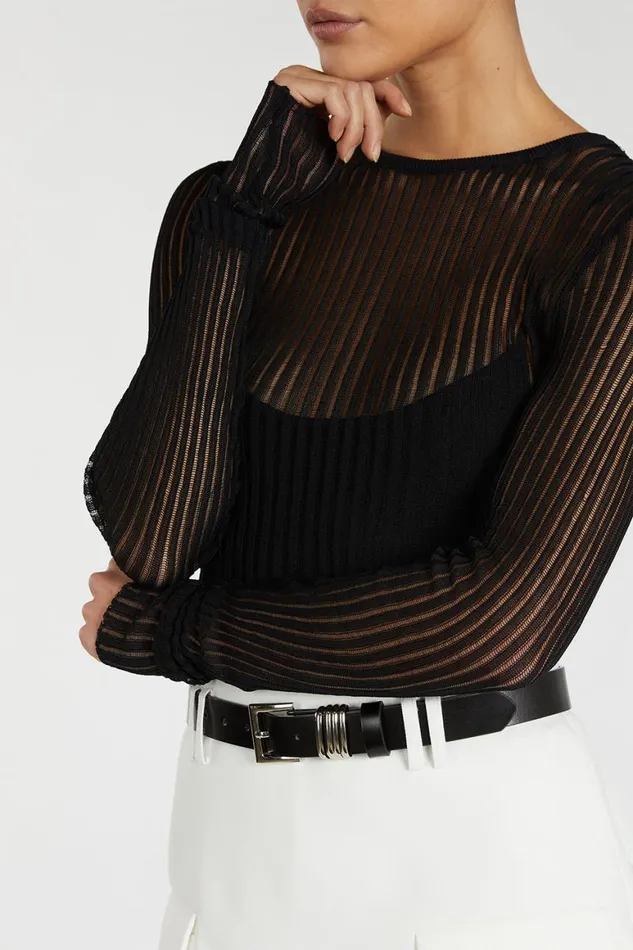 DISSH Knitted JOVIE BLACK LONG SLEEVE TOP 8211 Women