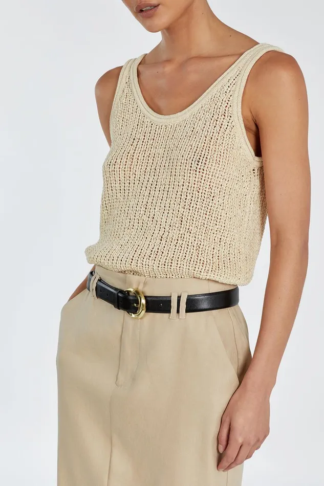 DISSH Knitted MARGOT WHEAT SCOOP KNIT TANK 8211 Women