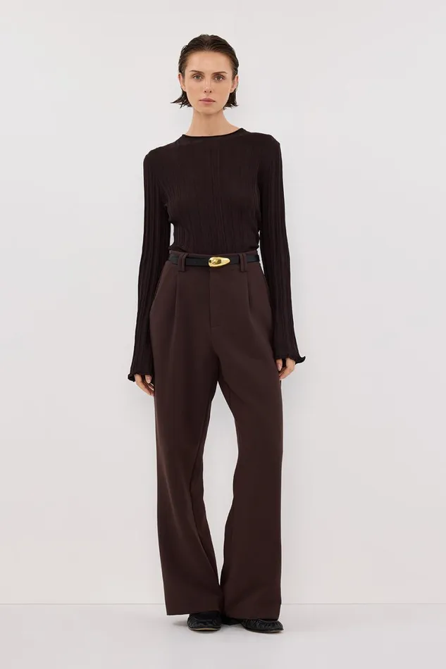 DISSH Knitted SYLVIA BITTER CHOC CREW KNIT TOP 8211 Women