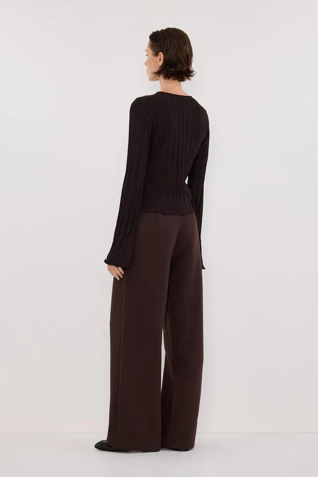 DISSH Knitted SYLVIA BITTER CHOC CREW KNIT TOP 8211 Women