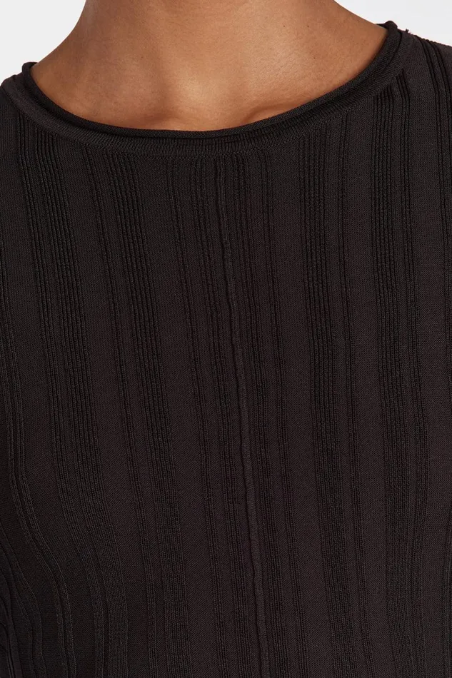 DISSH Long Sleeve Dresses SYLVIA BITTER CHOC KNIT MIDI DRESS 8211 Women