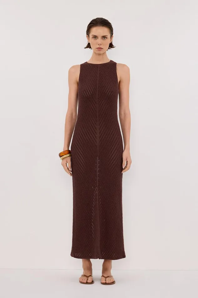 DISSH Maxi Dresses BLOOM CHOC CROCHET MAXI DRESS 8211 Women