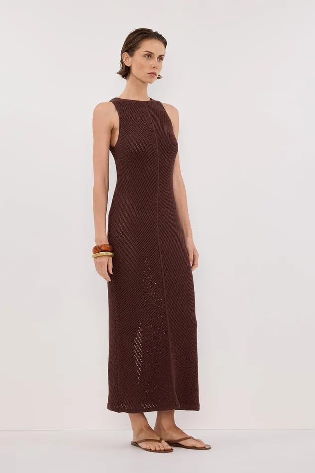 DISSH Maxi Dresses BLOOM CHOC CROCHET MAXI DRESS 8211 Women