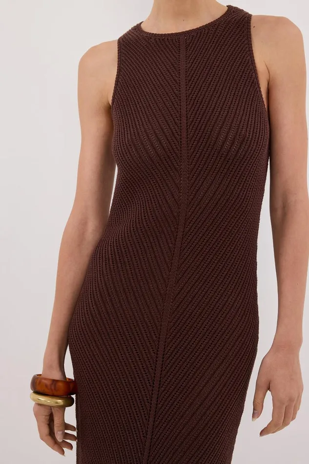 DISSH Maxi Dresses BLOOM CHOC CROCHET MAXI DRESS 8211 Women