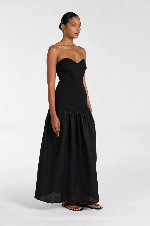 DISSH Midi Dresses ELLISON BLACK STRAPLESS MIDI DRESS 8211 Women