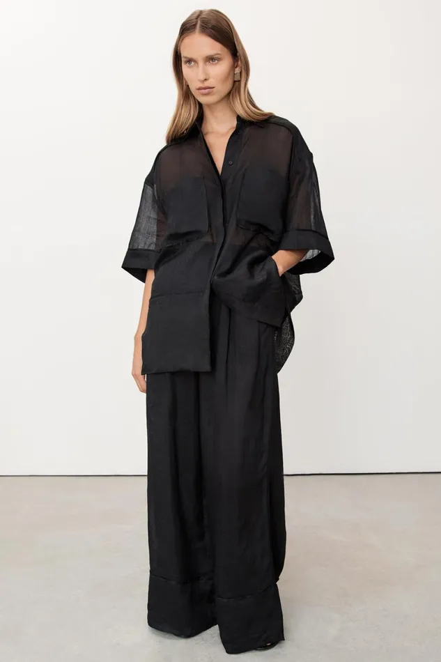 DISSH Pants KAI BLACK RAMIE RESORT PANT 8211 Women