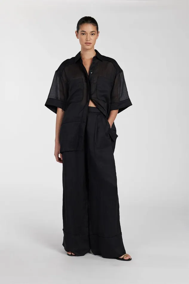 DISSH Pants KAI BLACK RAMIE RESORT PANT 8211 Women
