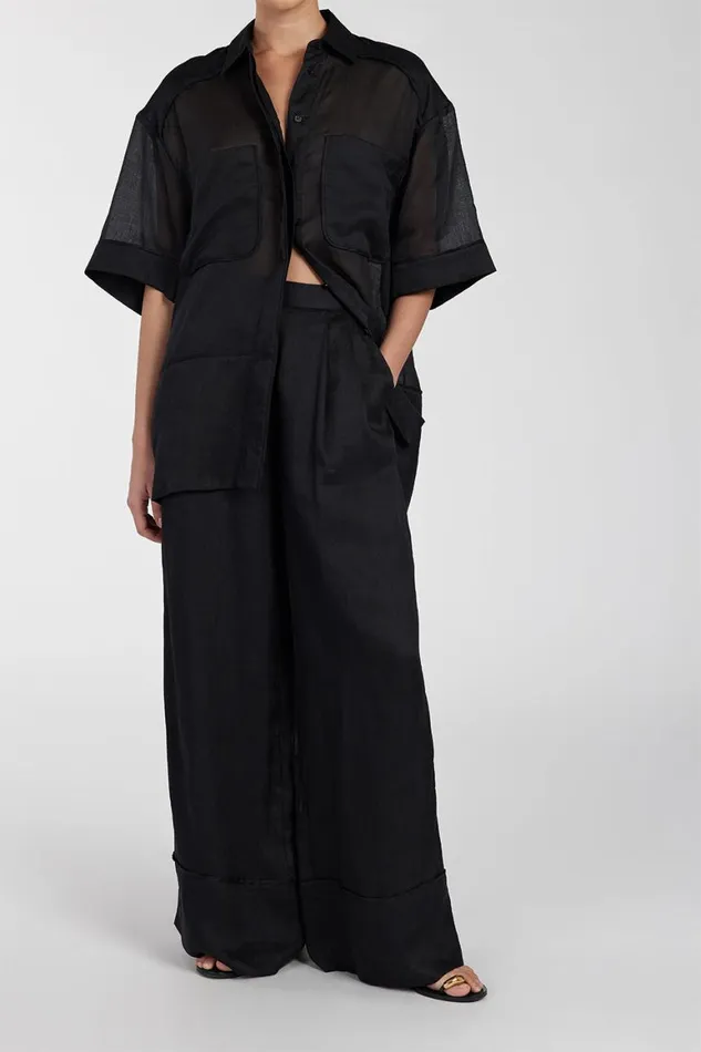 DISSH Pants KAI BLACK RAMIE RESORT PANT 8211 Women