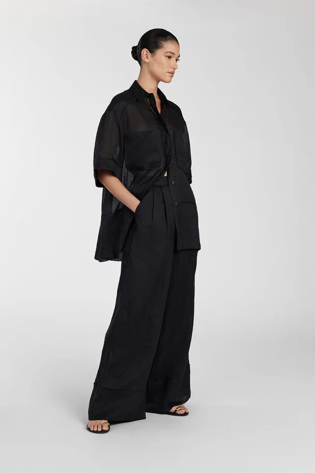 DISSH Pants KAI BLACK RAMIE RESORT PANT 8211 Women