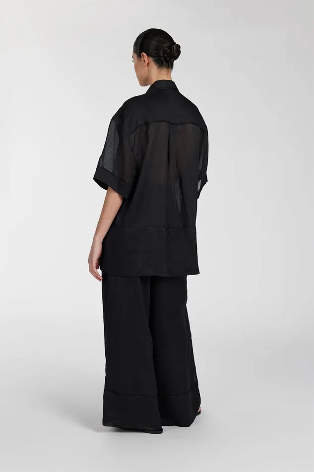 DISSH Pants KAI BLACK RAMIE RESORT PANT 8211 Women