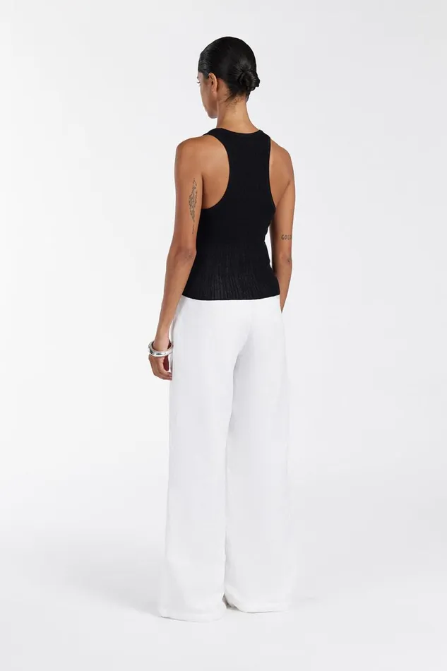 DISSH Tanks ALMA BLACK TEXTURED SCOOP KNIT TANK 8211 Women