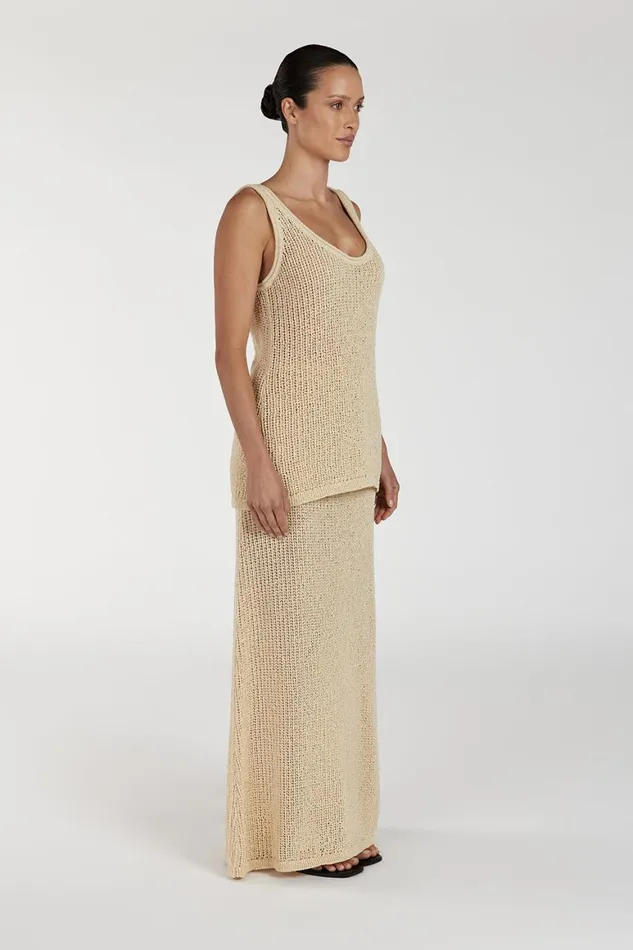 DISSH Tanks MARGOT WHEAT SCOOP CROCHET TANK 8211 Women