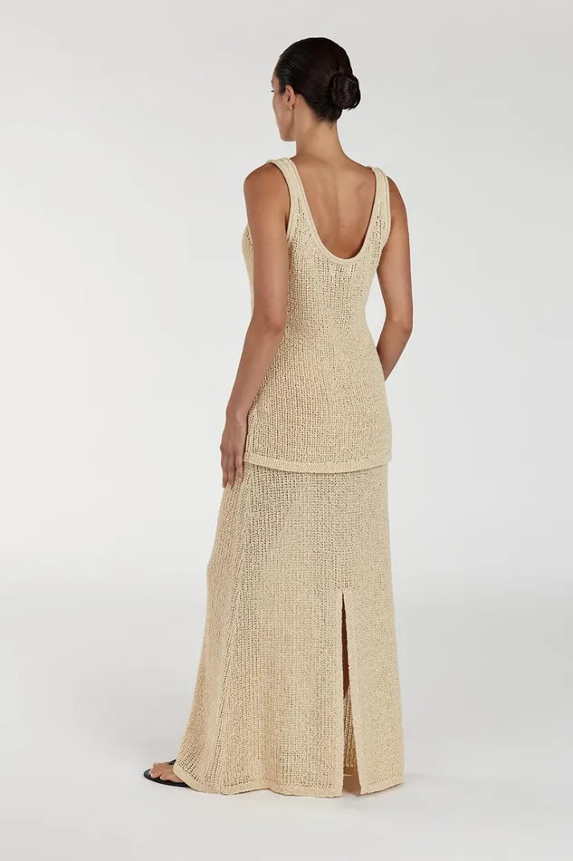 DISSH Tanks MARGOT WHEAT SCOOP CROCHET TANK 8211 Women