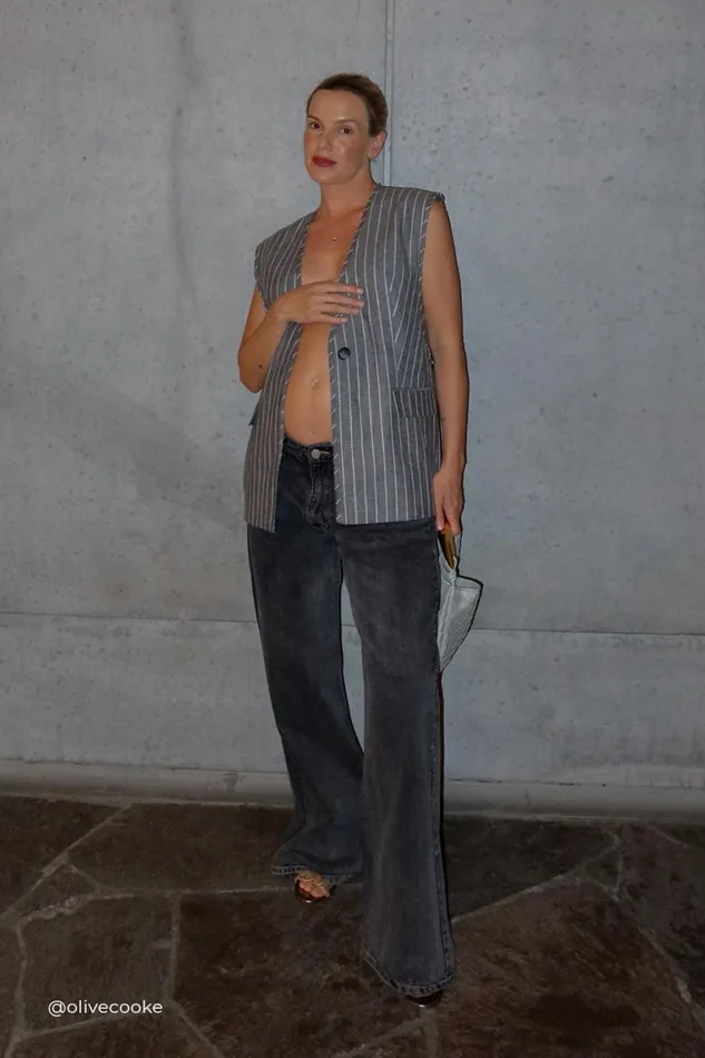 DISSH Vests OLLIE SLATE STRIPE OVERSIZED VEST 8211 Women