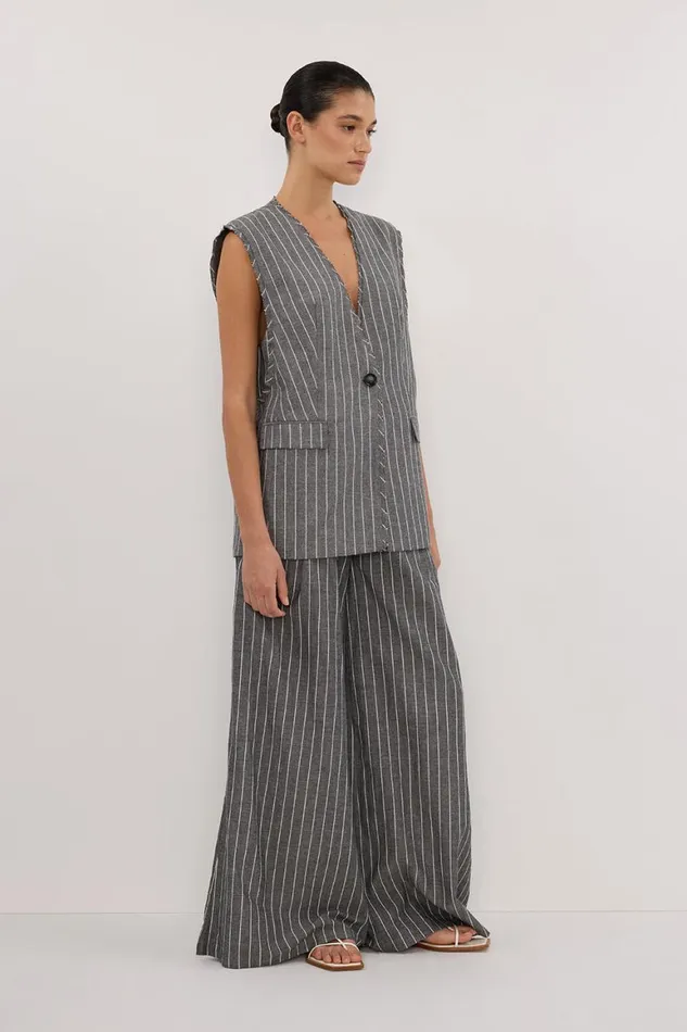 DISSH Vests OLLIE SLATE STRIPE OVERSIZED VEST 8211 Women