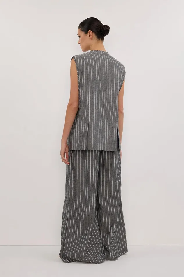 DISSH Vests OLLIE SLATE STRIPE OVERSIZED VEST 8211 Women