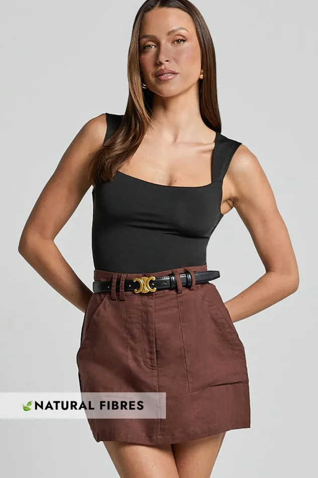 Dream Skort 8211 High Waisted A Line Skort In Brown Women Showpo Conscious