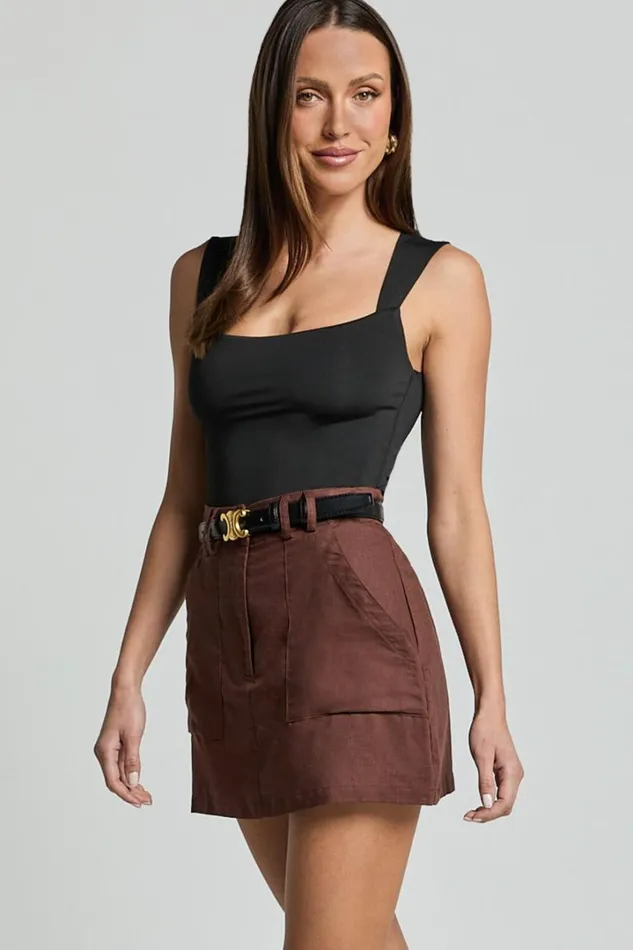 Dream Skort 8211 High Waisted A Line Skort In Brown Women Showpo Conscious