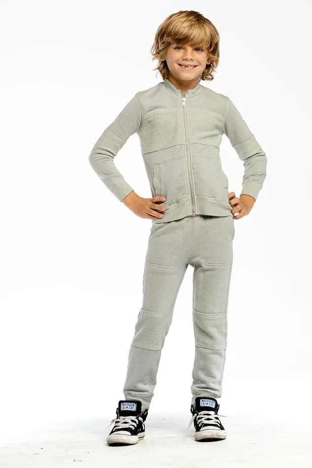 Dresses and Skirts Boys Linen French Terry Raw Edge Paneled Track Jacket Chaser Brand Dresses and Skirts Boys Linen French Terry Raw Edge Paneled Track Jacket Chaser Brand