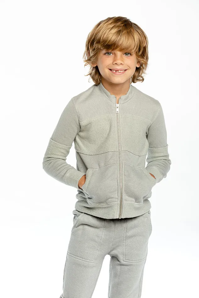 Dresses and Skirts Boys Linen French Terry Raw Edge Paneled Track Jacket Chaser Brand Dresses and Skirts Boys Linen French Terry Raw Edge Paneled Track Jacket Chaser Brand